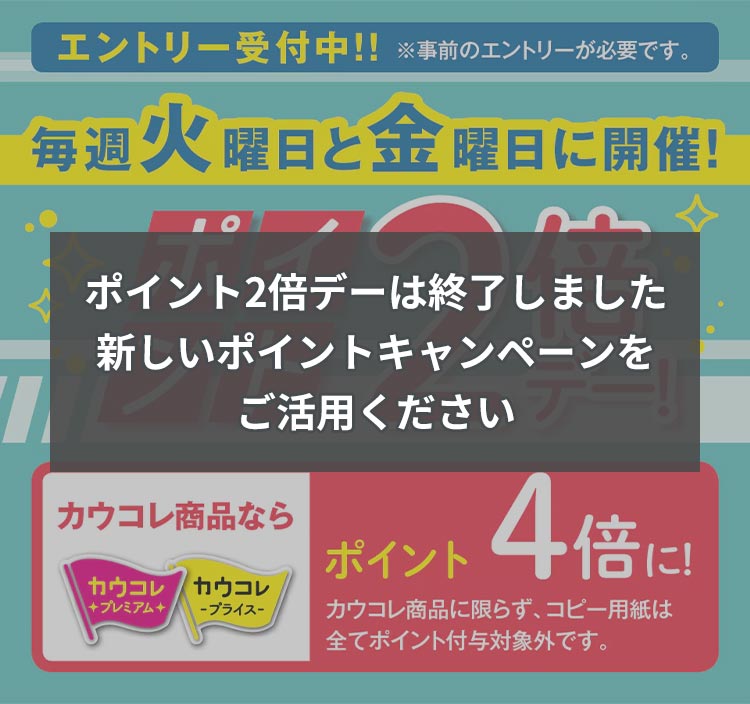 �|�C���g2�{�f�[�͏I�����܂����B�V�����|�C���g�L�����y�[���������p���������B