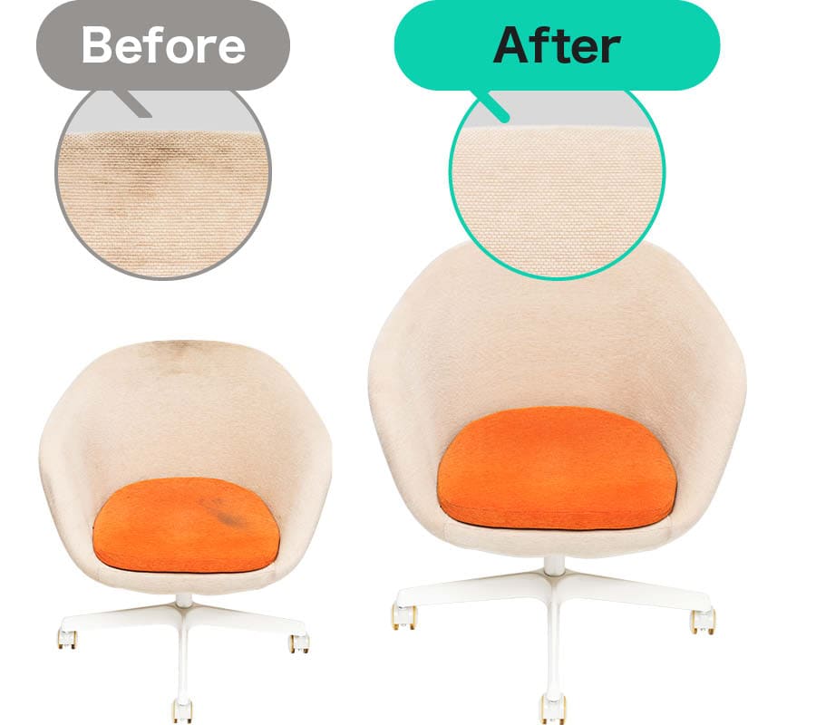 応接チェアクリーニングのBefore After のイメージ画像