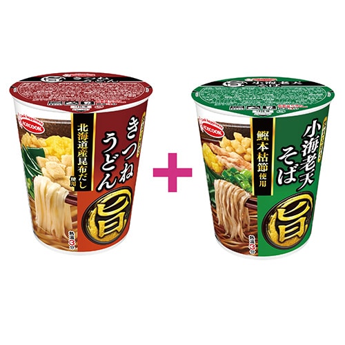 まる旨小海老天そば12個+きつねうどん12個セット