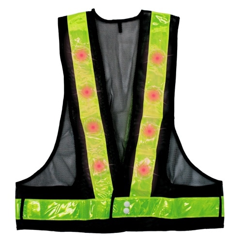 LED 安全反射ベスト 黄色