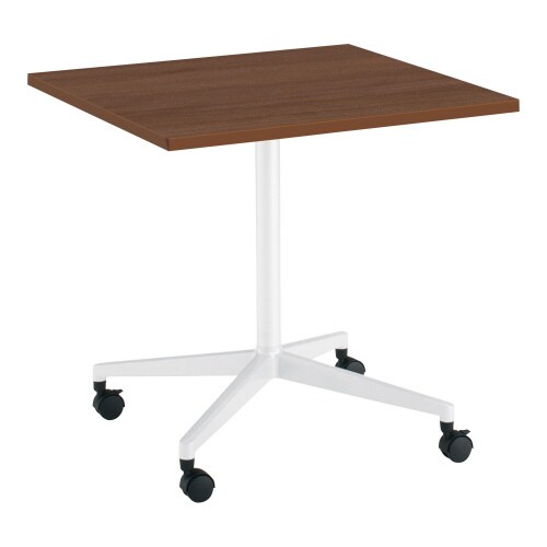 ジュート 角形天板 単柱塗装脚キャスター