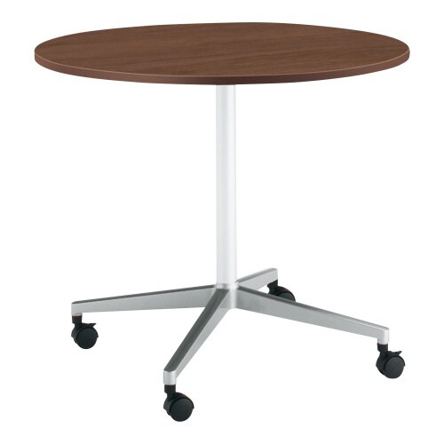 ジュート 円形天板 単柱ポリッシュ脚キャスター