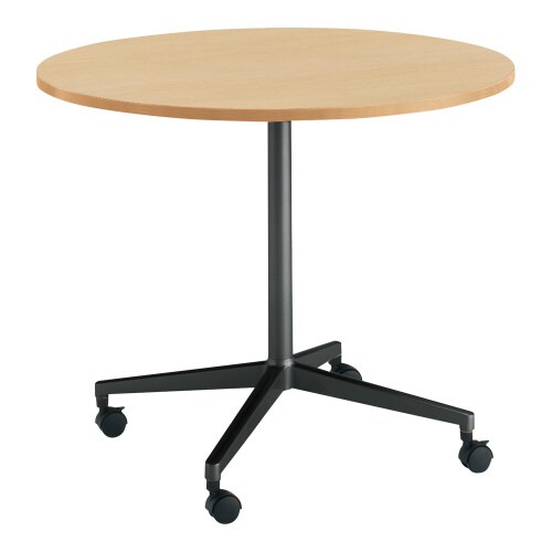 ジュート 円形天板 単柱塗装脚キャスター