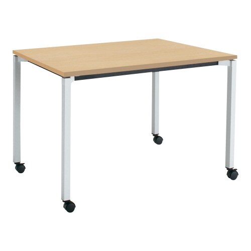 ジュート 角形天板 4本塗装角脚キャスター