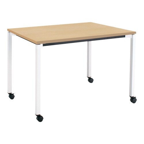 ジュート 角形天板 4本塗装角脚キャスター