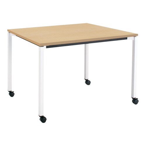 ジュート 角形天板 4本塗装角脚キャスター