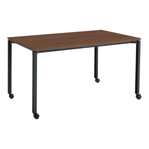 ジュート 角形天板 4本塗装角脚キャスター