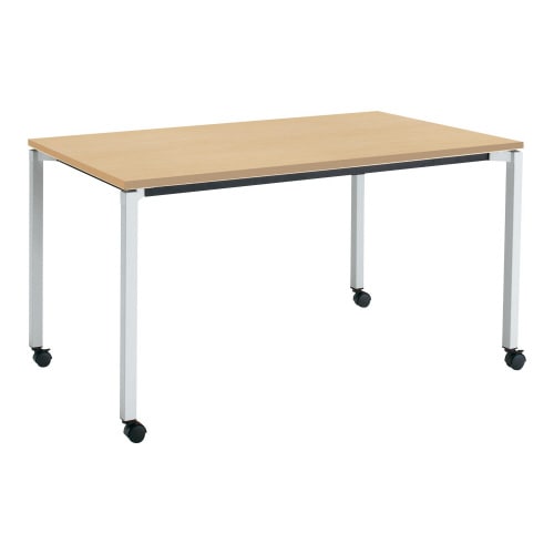 ジュート 角形天板 4本塗装角脚キャスター