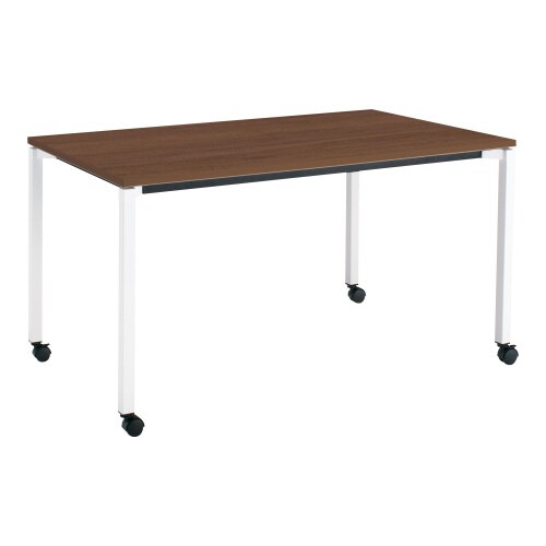 ジュート 角形天板 4本塗装角脚キャスター