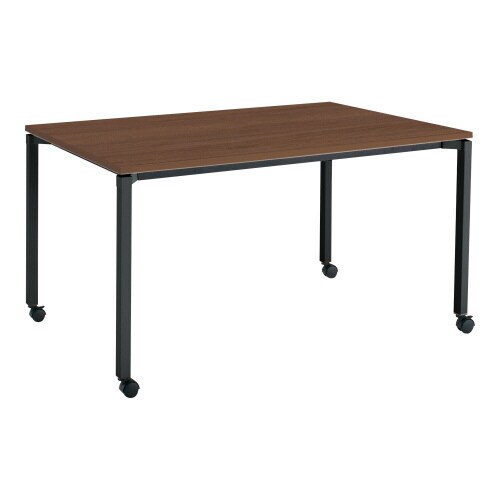 ジュート 角形天板 4本塗装角脚キャスター