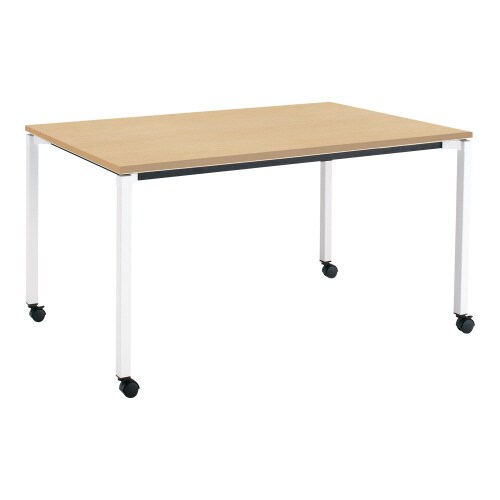 ジュート 角形天板 4本塗装角脚キャスター