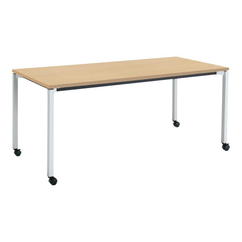 ジュート 角形天板 4本塗装角脚キャスター