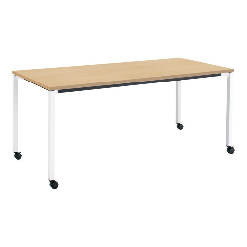 ジュート 角形天板 4本塗装角脚キャスター