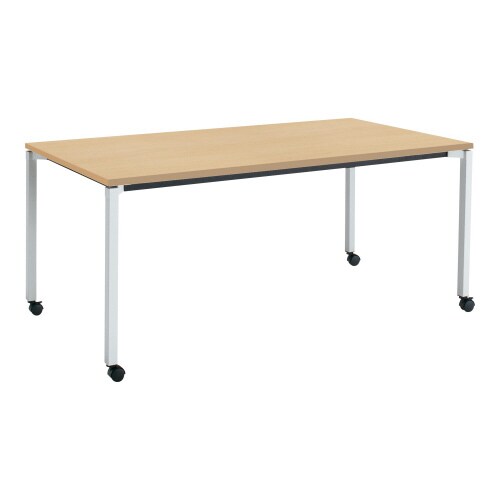 ジュート 角形天板 4本塗装角脚キャスター