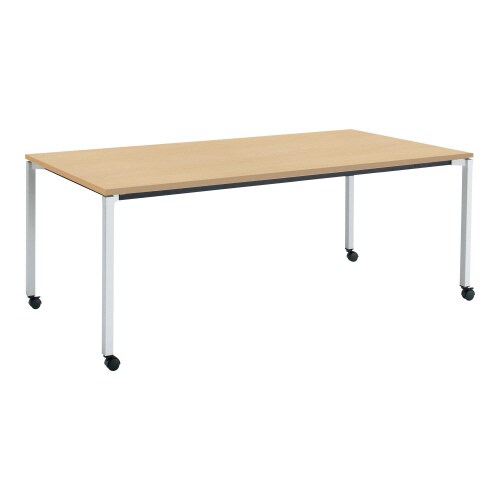 ジュート 角形天板 4本塗装角脚キャスター