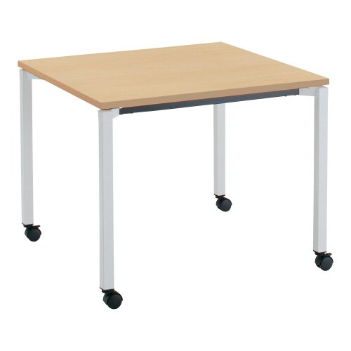 ジュート 角形天板 4本塗装角脚キャスター