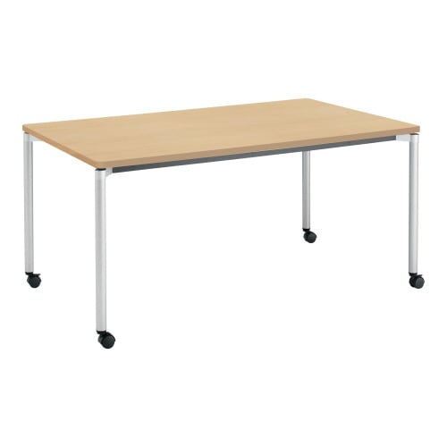 ジュート 角形天板 4本塗装丸脚キャスター