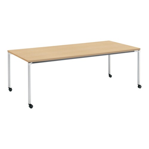 ジュート 角形天板 4本塗装丸脚キャスター