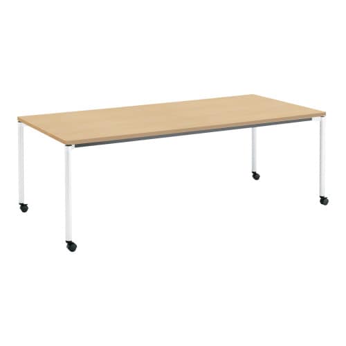 ジュート 角形天板 4本塗装丸脚キャスター