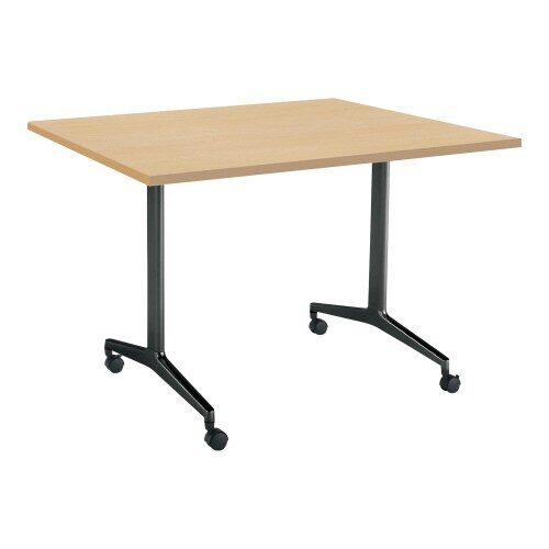 ジュート 角型天板 T字塗装脚キャスター