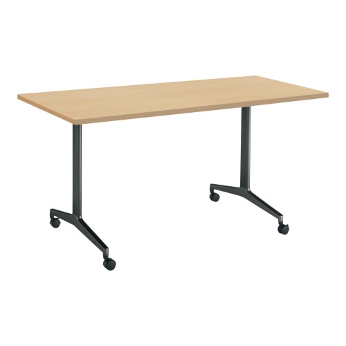 ジュート 角型天板 T字塗装脚キャスター