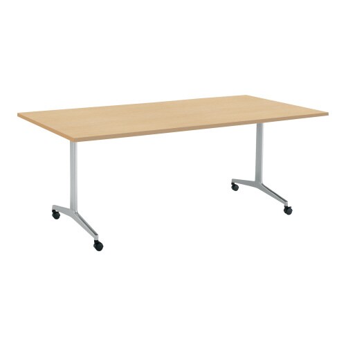 ジュート 角型天板 T字塗装脚キャスター