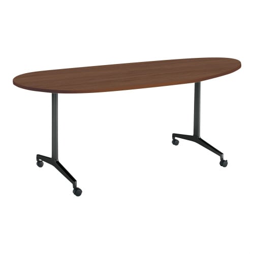 ジュート 長円形天板 T字塗装脚キャスター