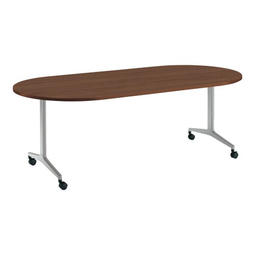 ジュート 長円形天板 T字塗装脚キャスター