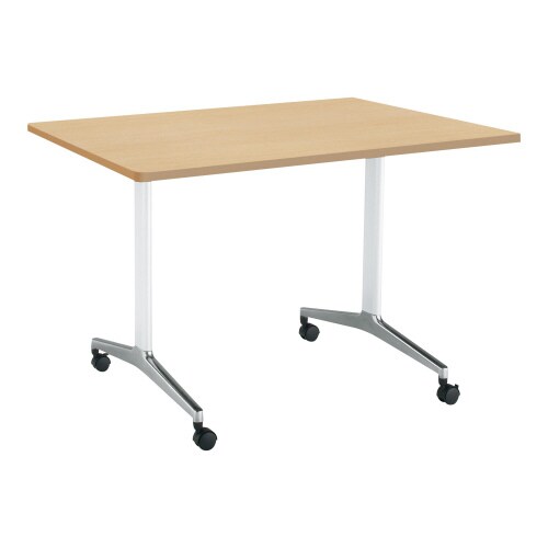 ジュート 角天板R T字ポリッシュ脚キャスター