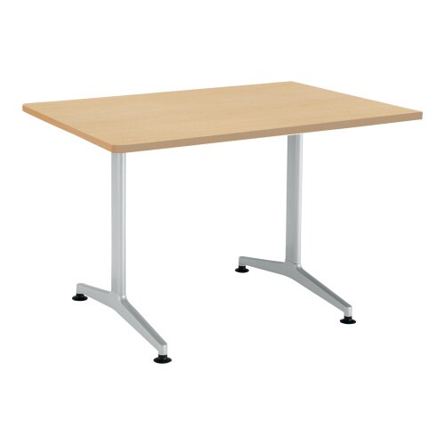 ジュート 角型天板角R T字塗装脚アジャスター