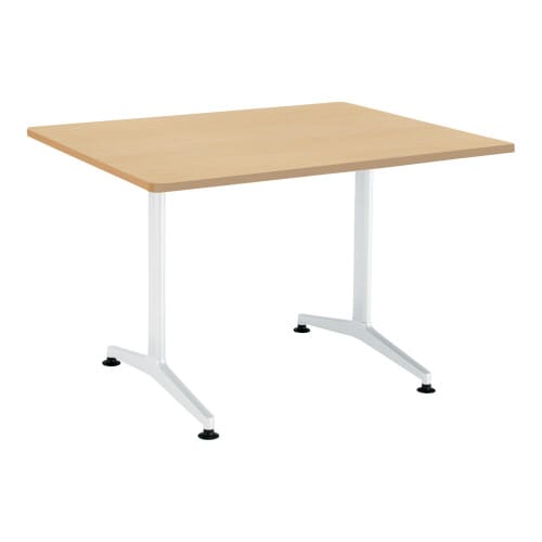 ジュート 角型天板角R T字塗装脚アジャスター