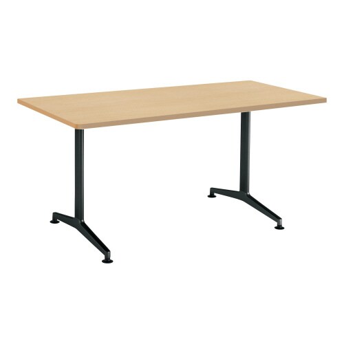 ジュート 角型天板角R T字塗装脚アジャスター