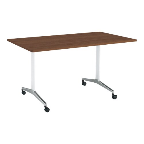 ジュート 角天板R T字ポリッシュ脚キャスター