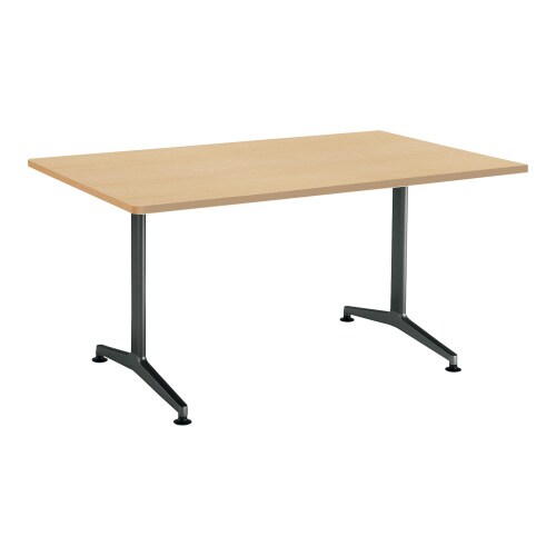 ジュート 角型天板角R T字塗装脚アジャスター