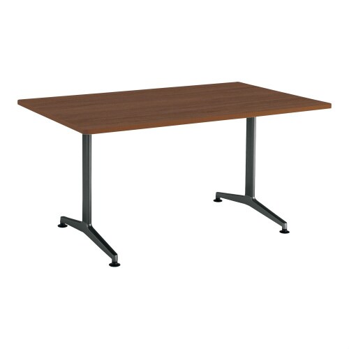 ジュート 角型天板角R T字塗装脚アジャスター