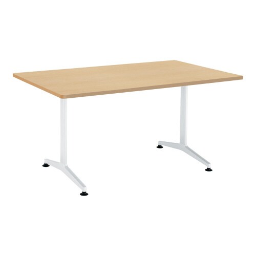 ジュート 角型天板角R T字塗装脚アジャスター