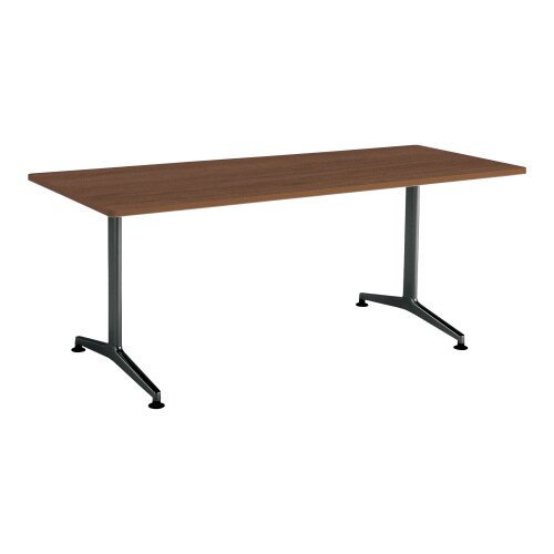 ジュート 角型天板角R T字塗装脚アジャスター