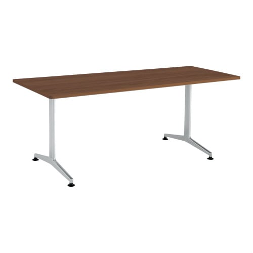 ジュート 角型天板角R T字塗装脚アジャスター