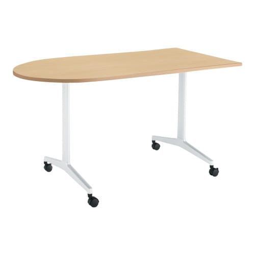 ジュート U字形天板 T字塗装脚キャスター