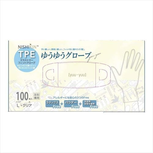 ゆうゆうグローブ TPE クリア L×4