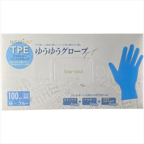 ゆうゆうグローブ TPE ブルー M×4