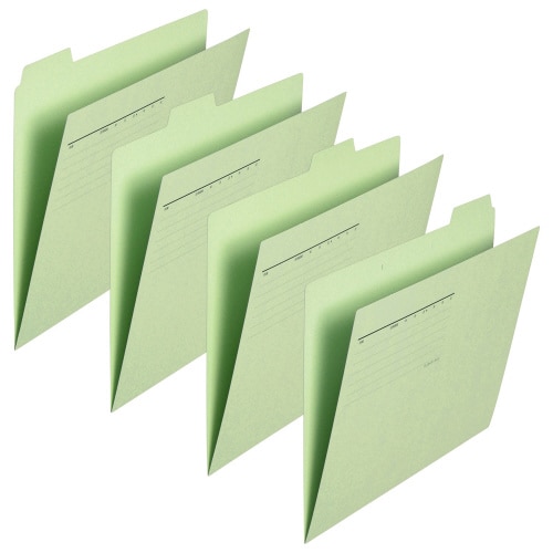 カットフォルダー 4山A4横 グリーン×10