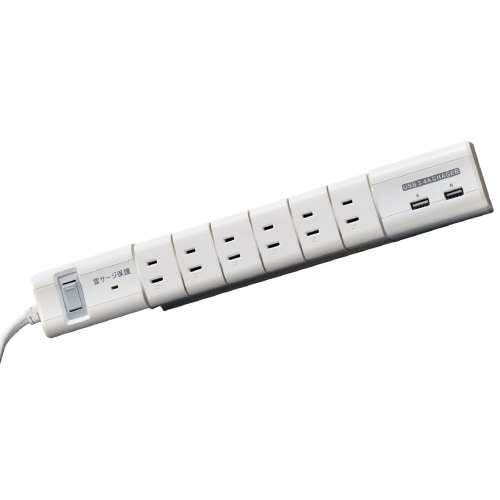 電源タップ 回転式 AC6口+USB−2口