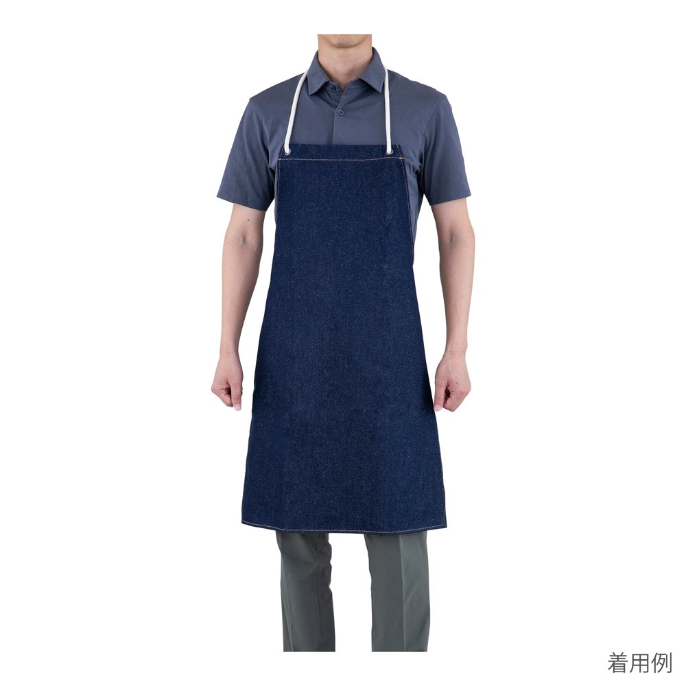 アズツールデニム胸付け前掛け ポケット無