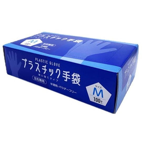 プラスチック手袋 100枚入 M #00