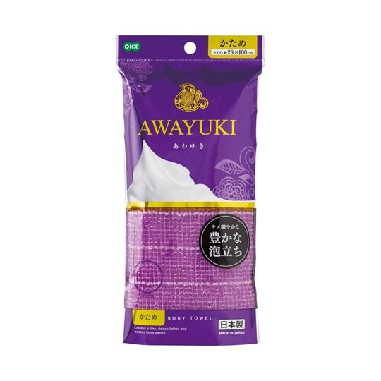 ボディタオル あわゆき かため パープル
