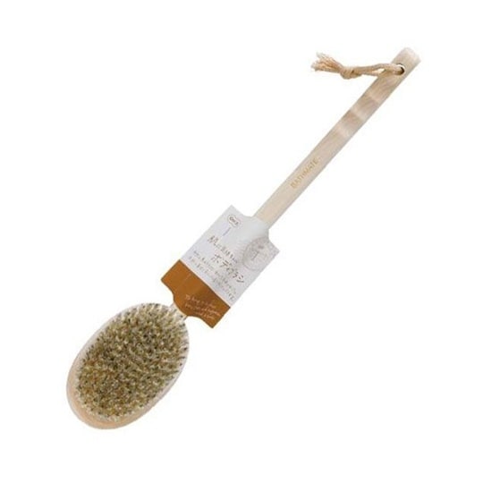 ボディブラシ 豚毛 曲柄 ハード 天然素