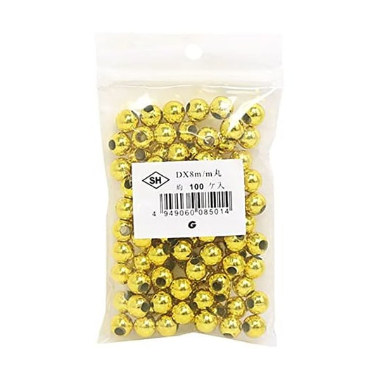丸ビーズ 100個入り DX 8mm ゴ