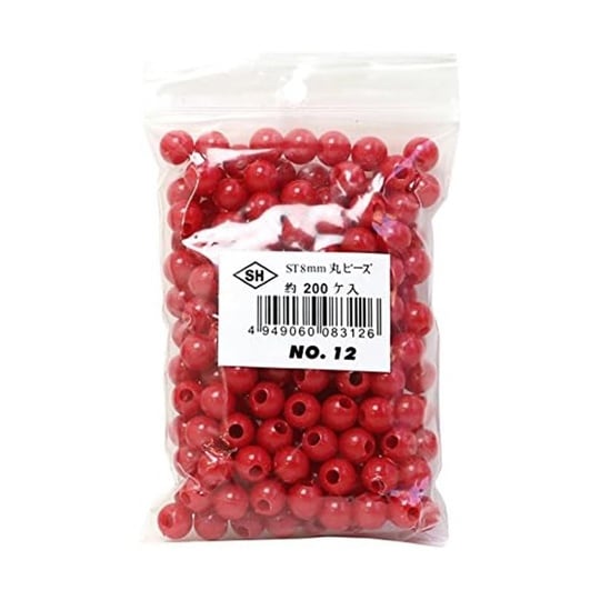 丸ビーズ 200個入り ST8mm レッ