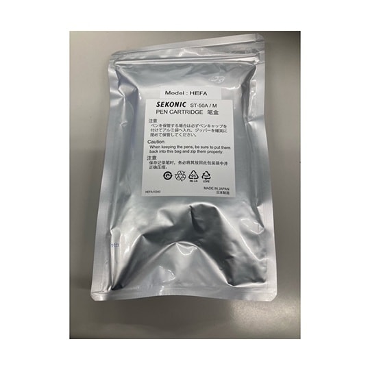 サインペン 温度ペン(赤)、湿度ペン(青